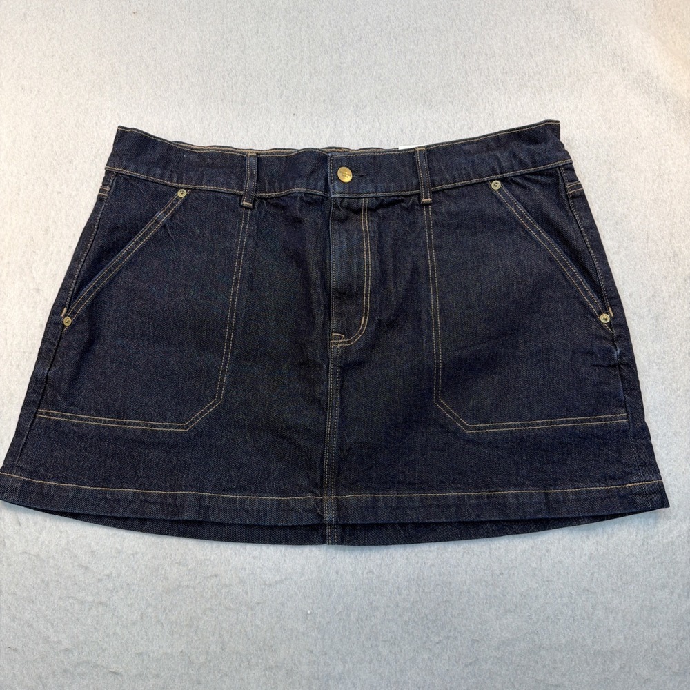 American‎ Eagle NWT Low Rise A-Line Mini Stretch Denim Skirt Size 18 Pockets